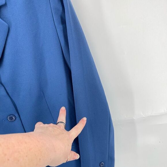 Pendleton Womens Blazer Jacket Coat 3 Button 100% Virgin Wool Blue Size 10 - Picture 3 of 10